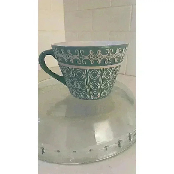 Mulberry Home Collection Tiffany Blue & White Geometric Wide Mouth Coffee Mug - Picture 5 of 7